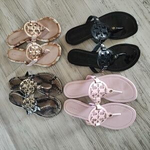 Tory Burch Women's Sandals - Black, Pink, Pink & Tan, Snake Print
